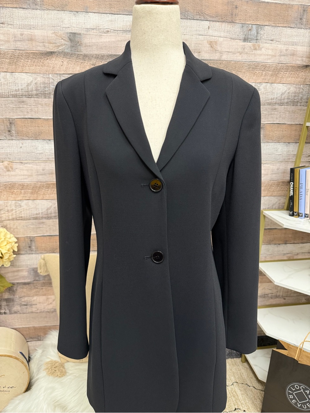 Jones New York Black Mid Length Blazer 4